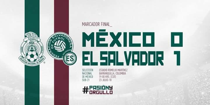 FB IMG 1532408498597 - El Salvador derrota a México y lo deja casi eliminado de Barranquilla 2018.
