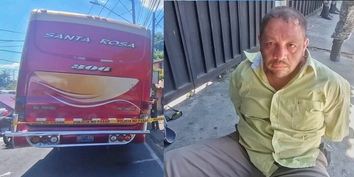 PNC captura a sujeto que acababa de dar muerte a otro hombre al interior de bus de la ruta 306 en Soyapango.