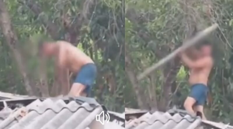 Paciente de Hospital Zacamil se sube al techo y comienza a destruirlo sin ninguna razón.