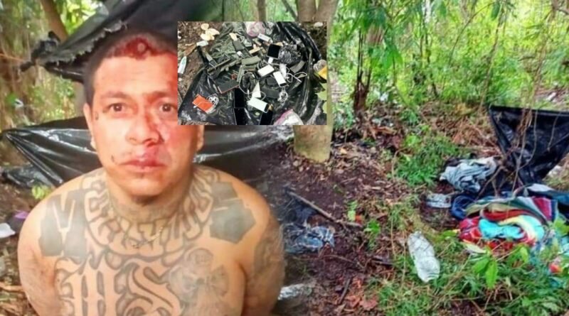 Dos pandilleros lesionados al atacar a PNC en campamento clandestino en zona rural de Santa Ana.