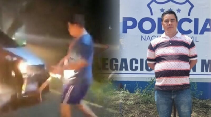 Conductor es arrestado tras sacar un machete para intimidar a otros conductores en plena Autopista a Comalapa.