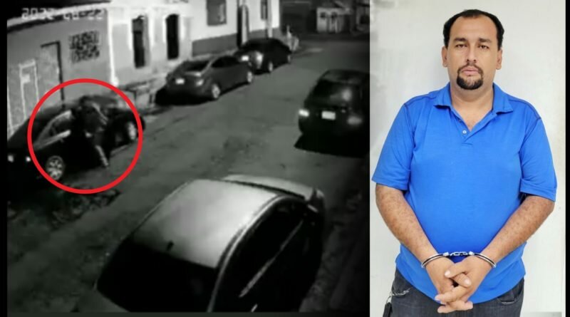 Capturan a sujeto que grabaron hurtando en carros estacionados en calles de Quezaltepeque,